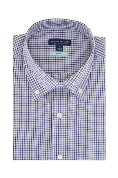 Canali Blue Gingham Linen Sport store Shirt - Small