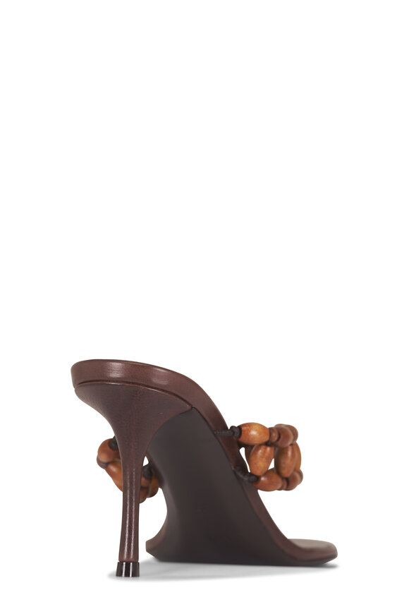 Saint Laurent Zina Wooden Bead Sandal, 75mm - view 5