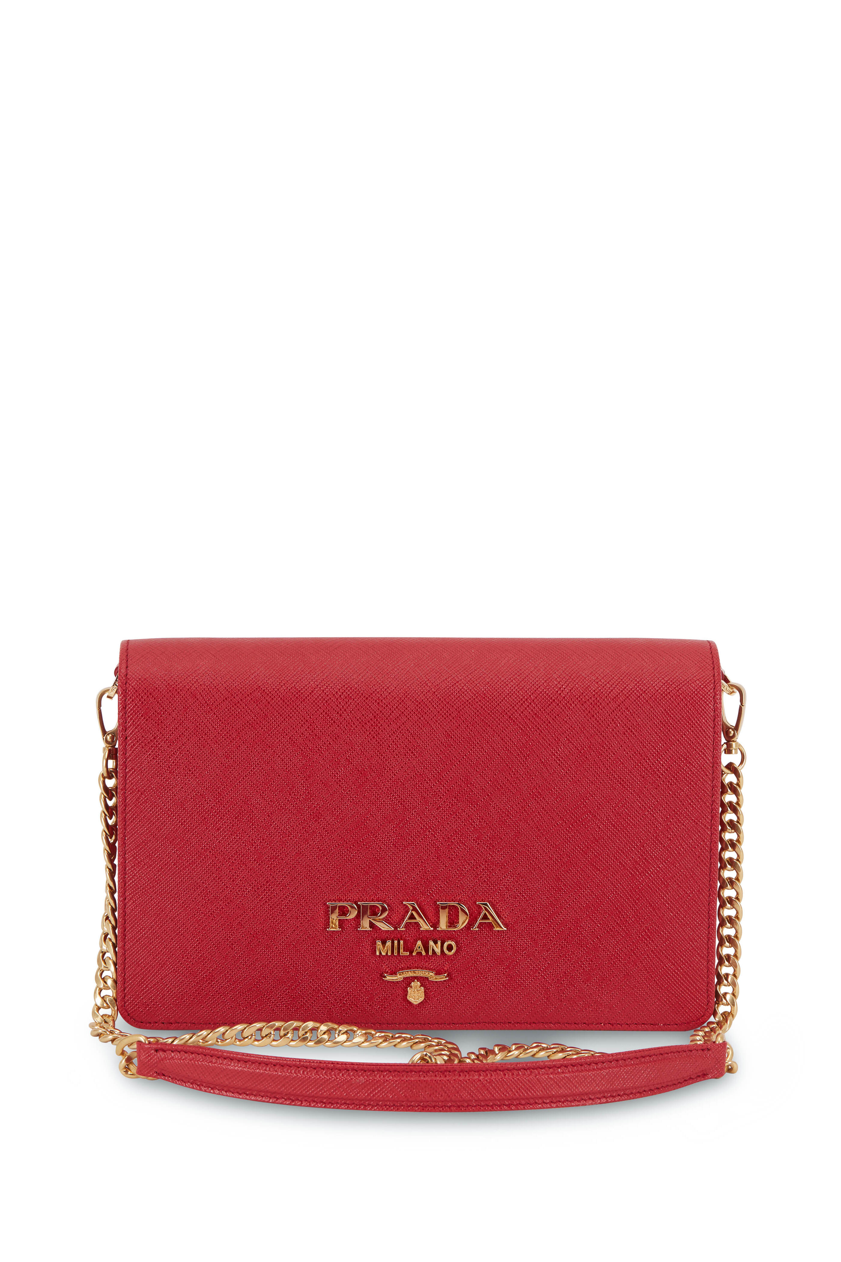 Saffiano leather crossbody bag Prada Red in Leather - 34674255