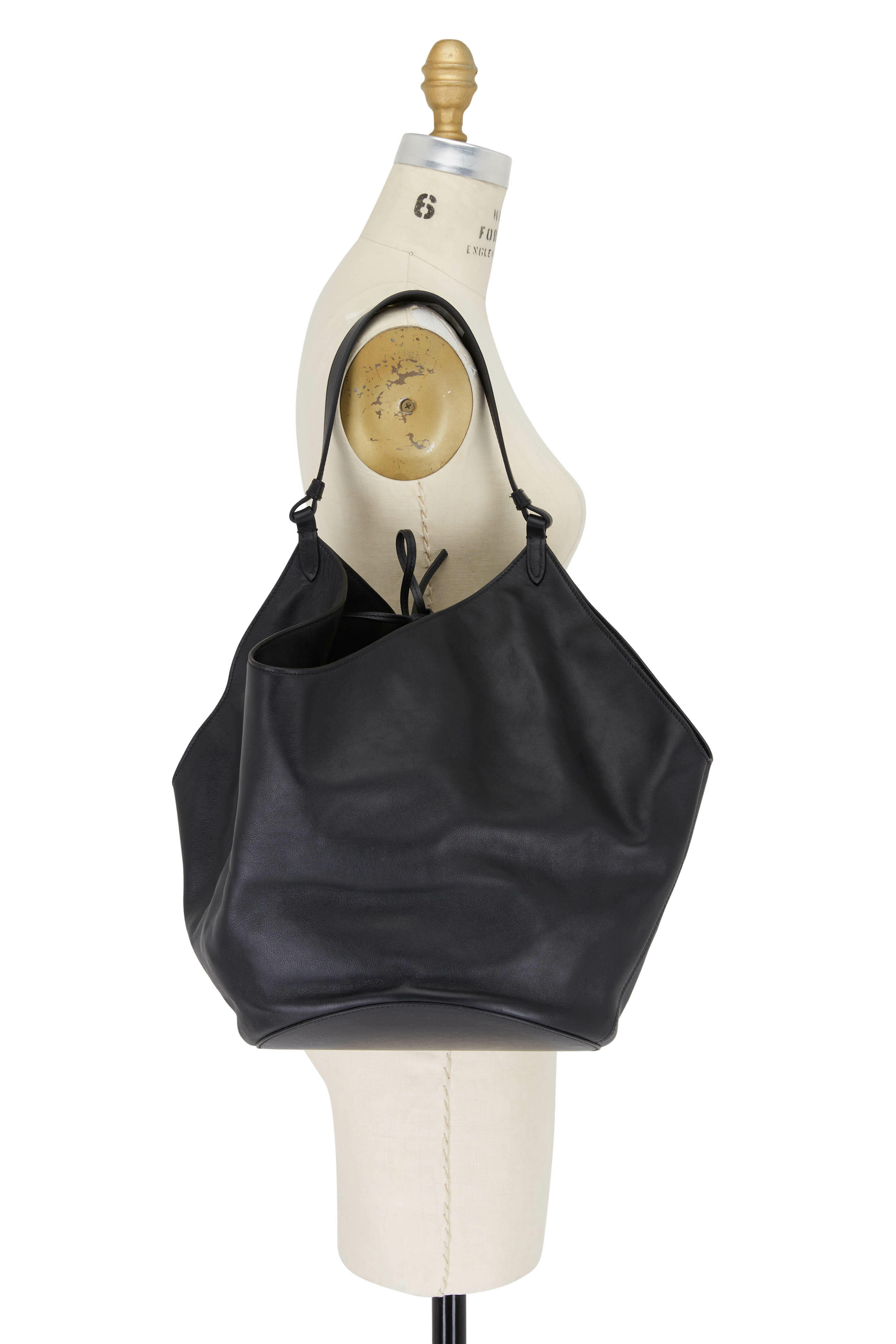 Khaite - Lotus Black Leather Medium Tote