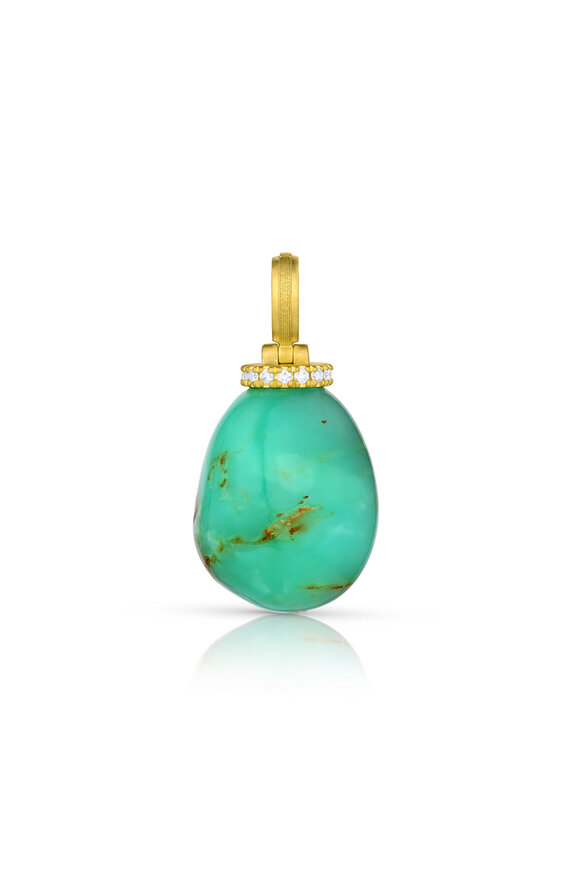 Leigh Maxwell 18k Yellow Gold Opal & Diamond Pendant - view 1