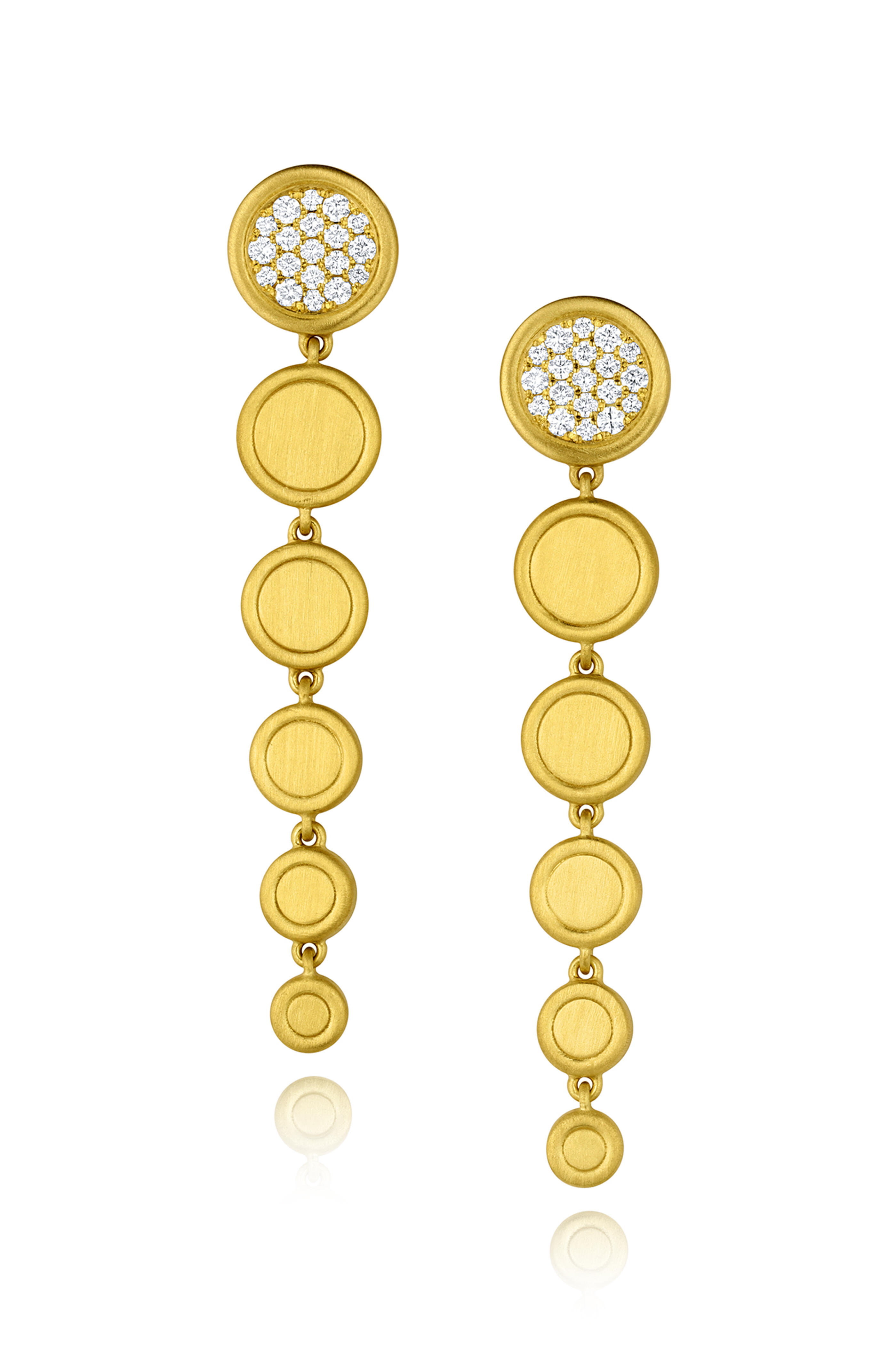 Leigh Maxwell - 18k Yellow Gold Amani Diamond Drop Earring - view 1