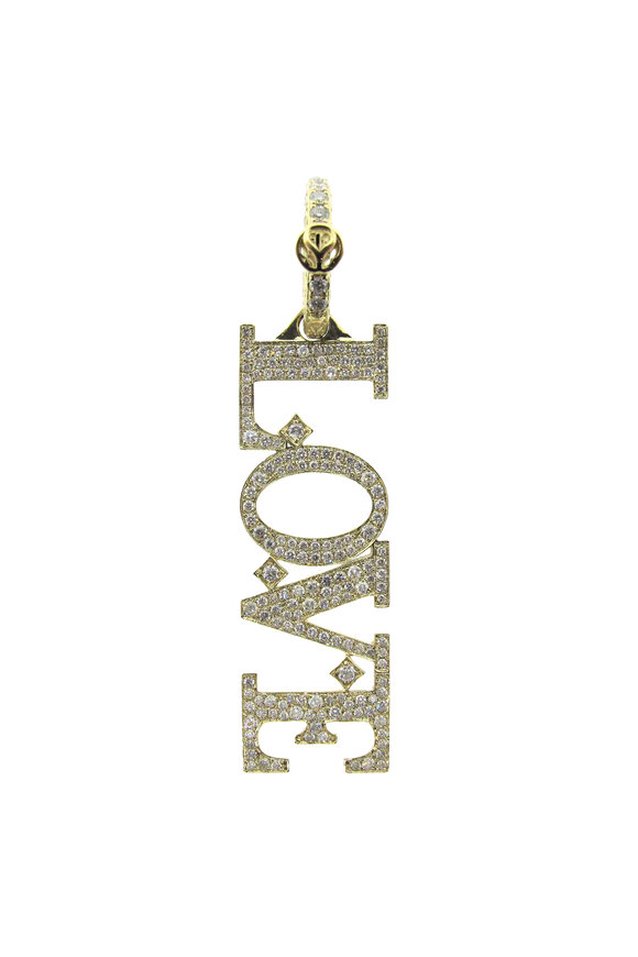 Loree Rodkin Pave Vertical Love Pendant - view 1