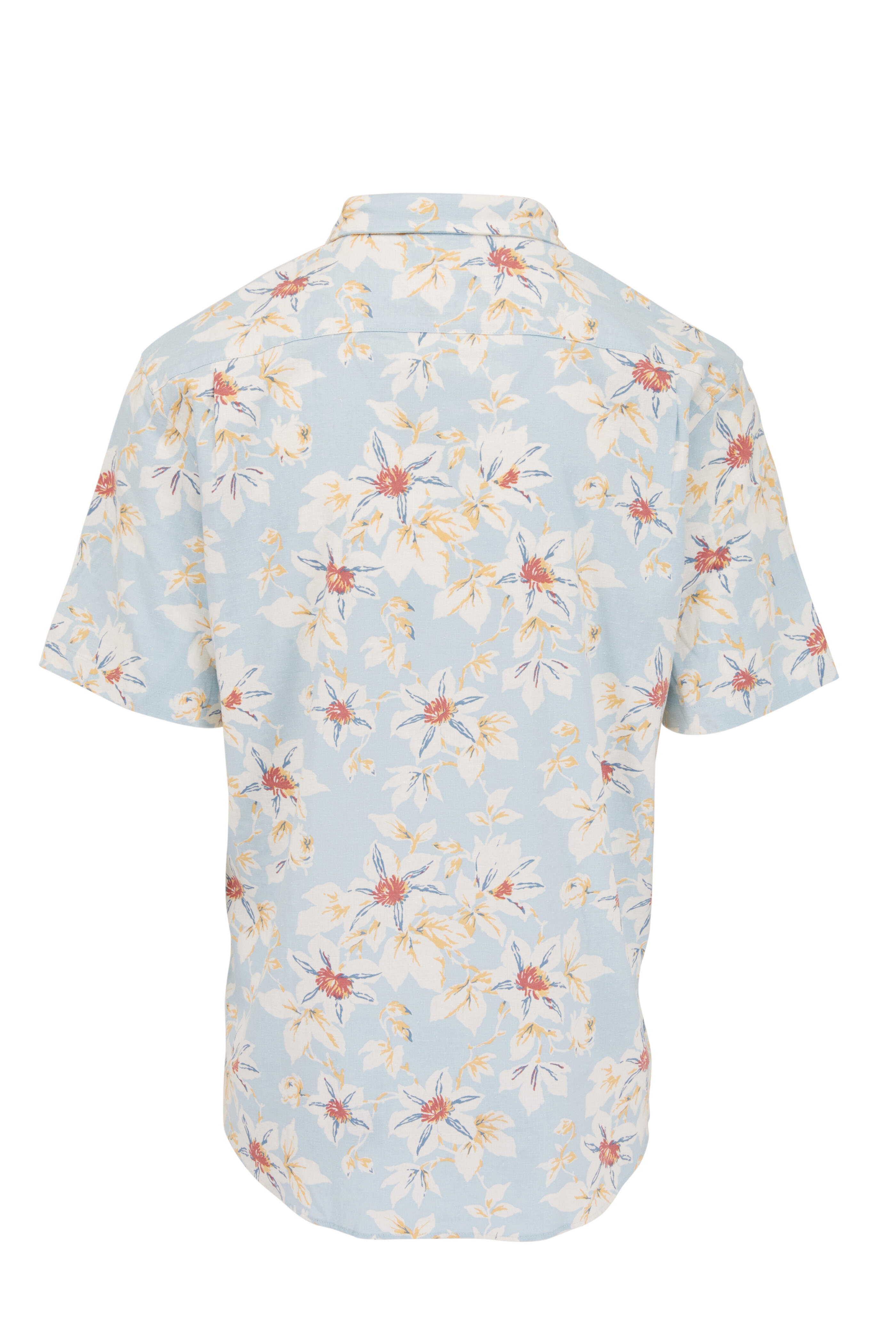 Faherty Brand - Blue Sky Floral Print Short Sleeve Breeze Shirt