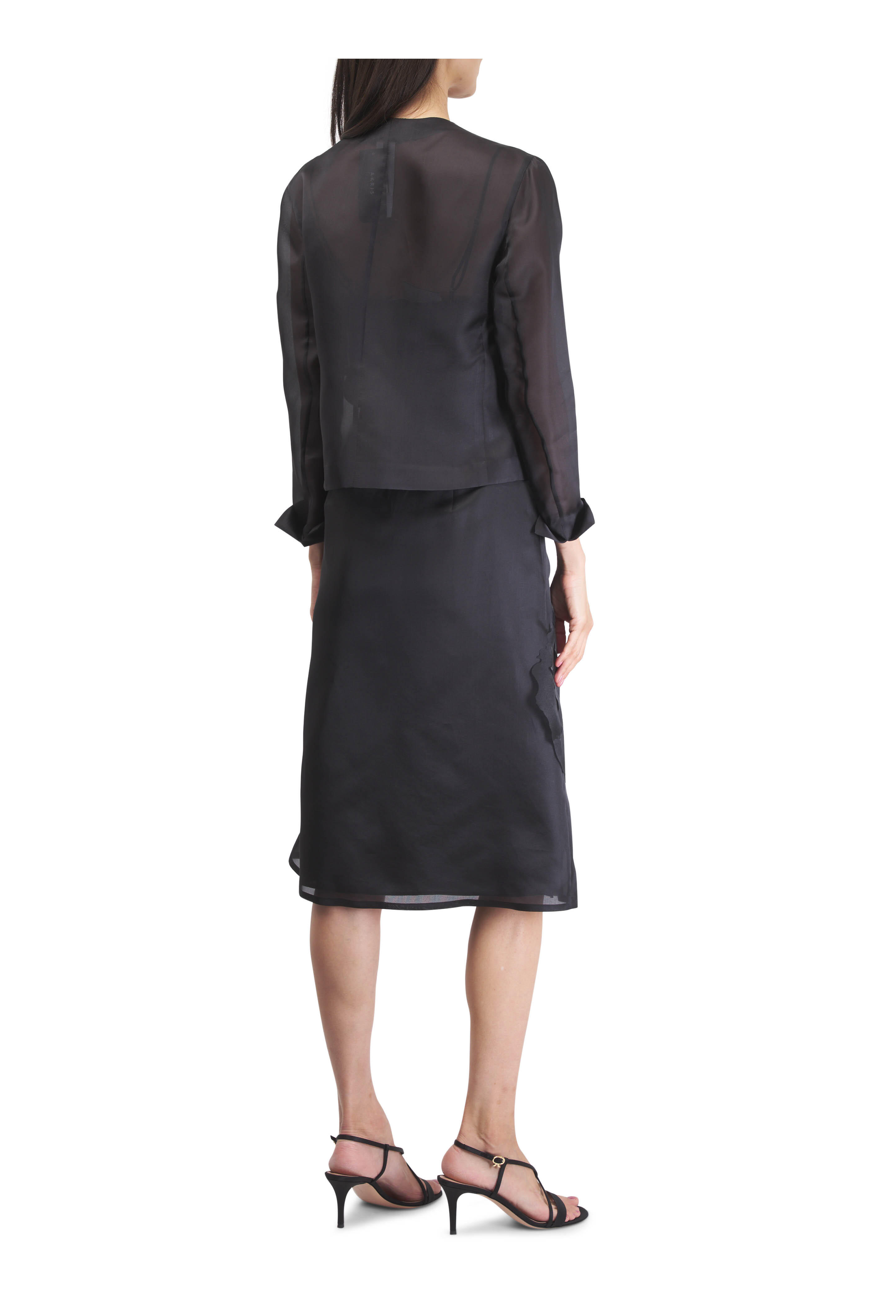 Akris - Akio 3D Anemone Black Silk Organza Jacket