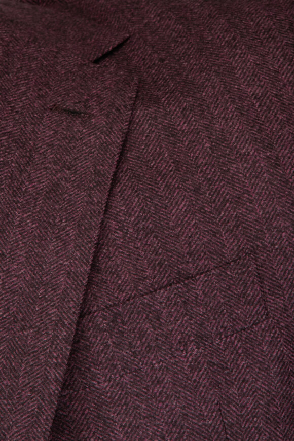 Sartorio Aubergine Tonal Wool Sportcoat - view 3