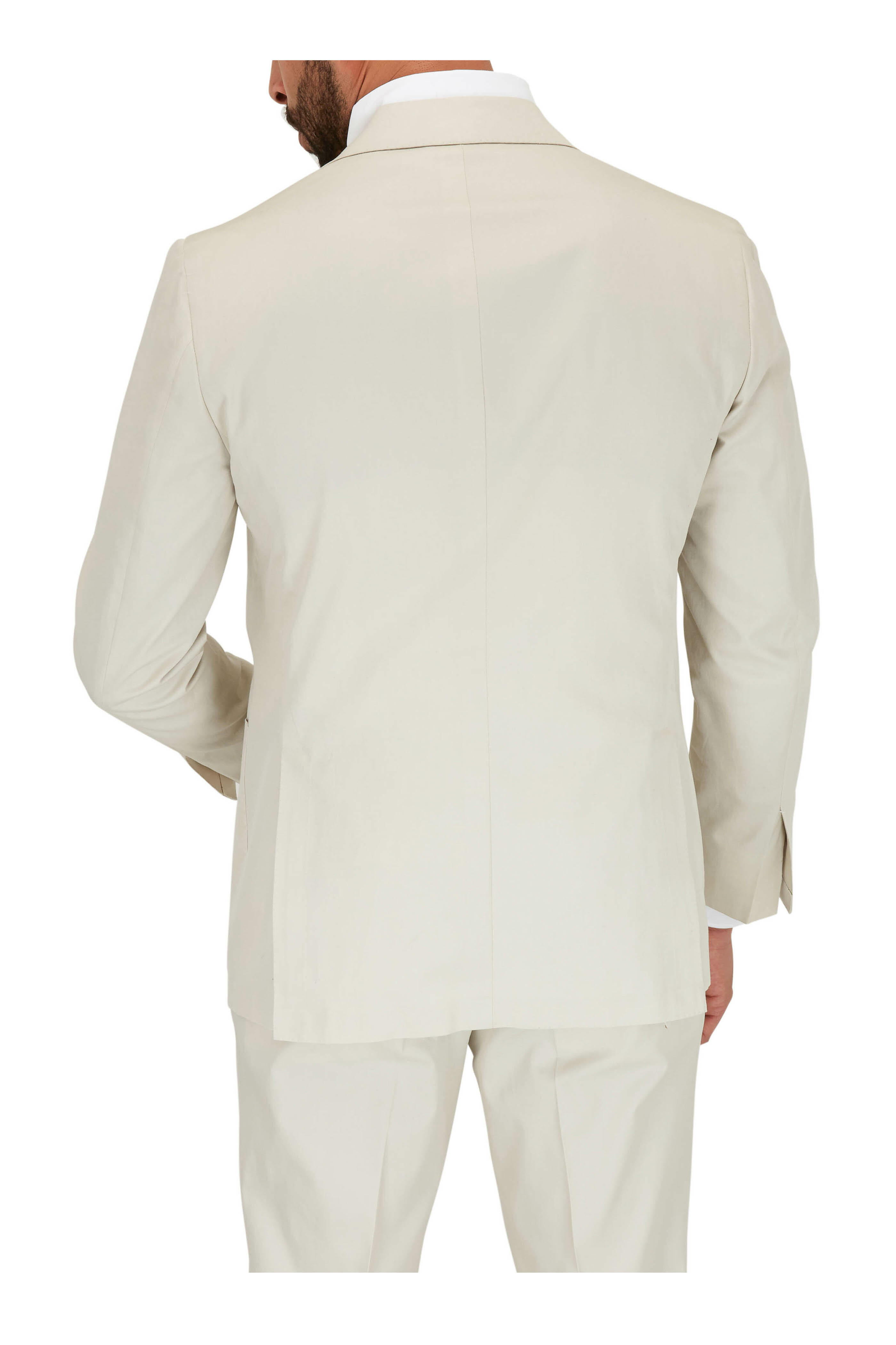 Kiton - Solid Stone Cotton Suit
