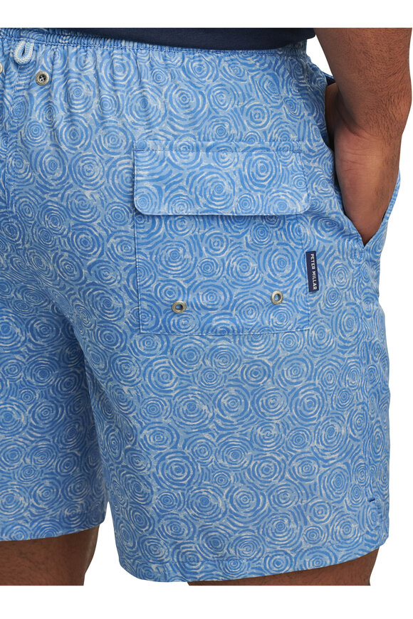 Peter Millar Cottage Blue Ripple Effect Swim Trunks - view 4