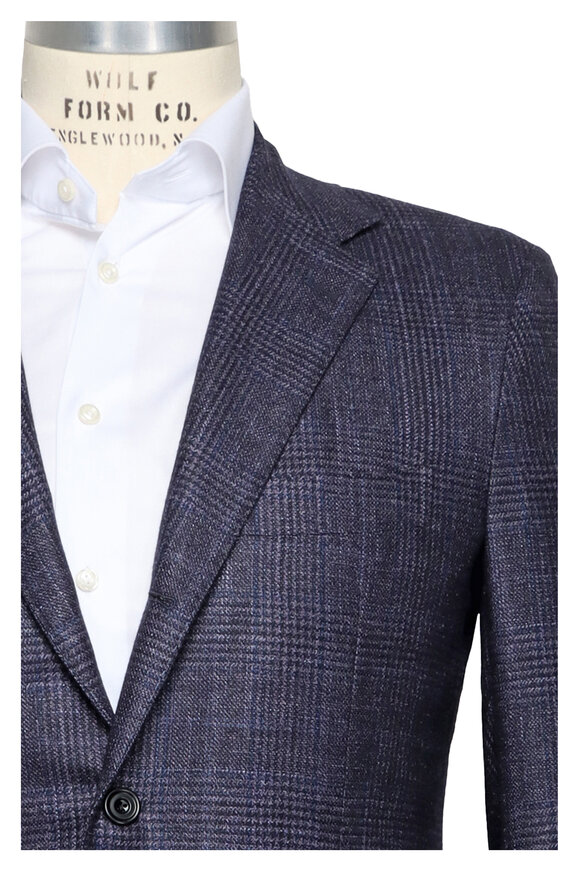 Sartorio Lavender & Navy Plaid Sportcoat