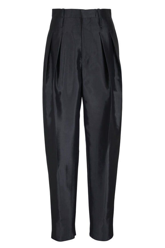Bottega Veneta Black Washed Cotton & Viscose Twill Pant - view 1