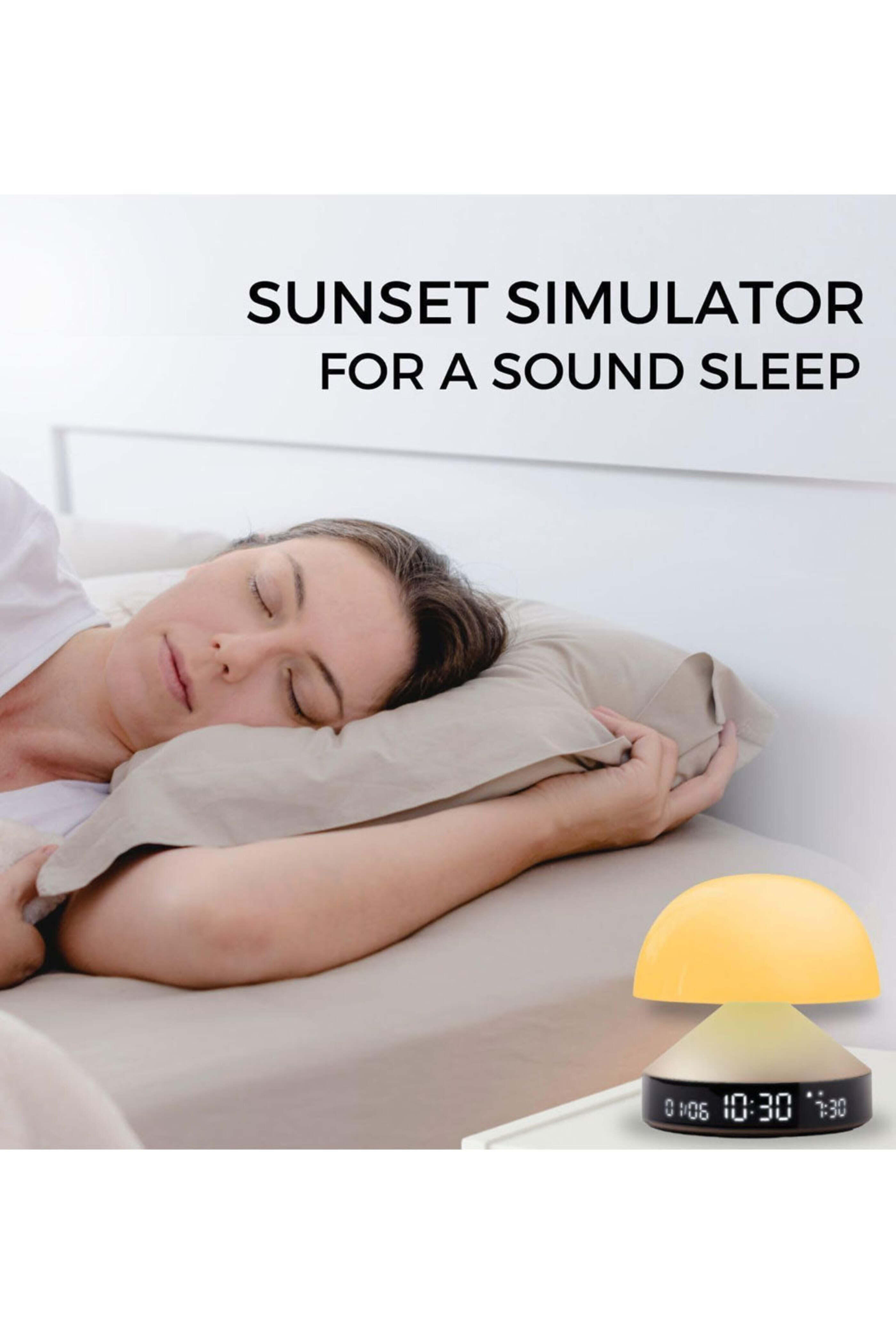 Lexon - Mina Sunrise Alarm Clock in Gun Metal