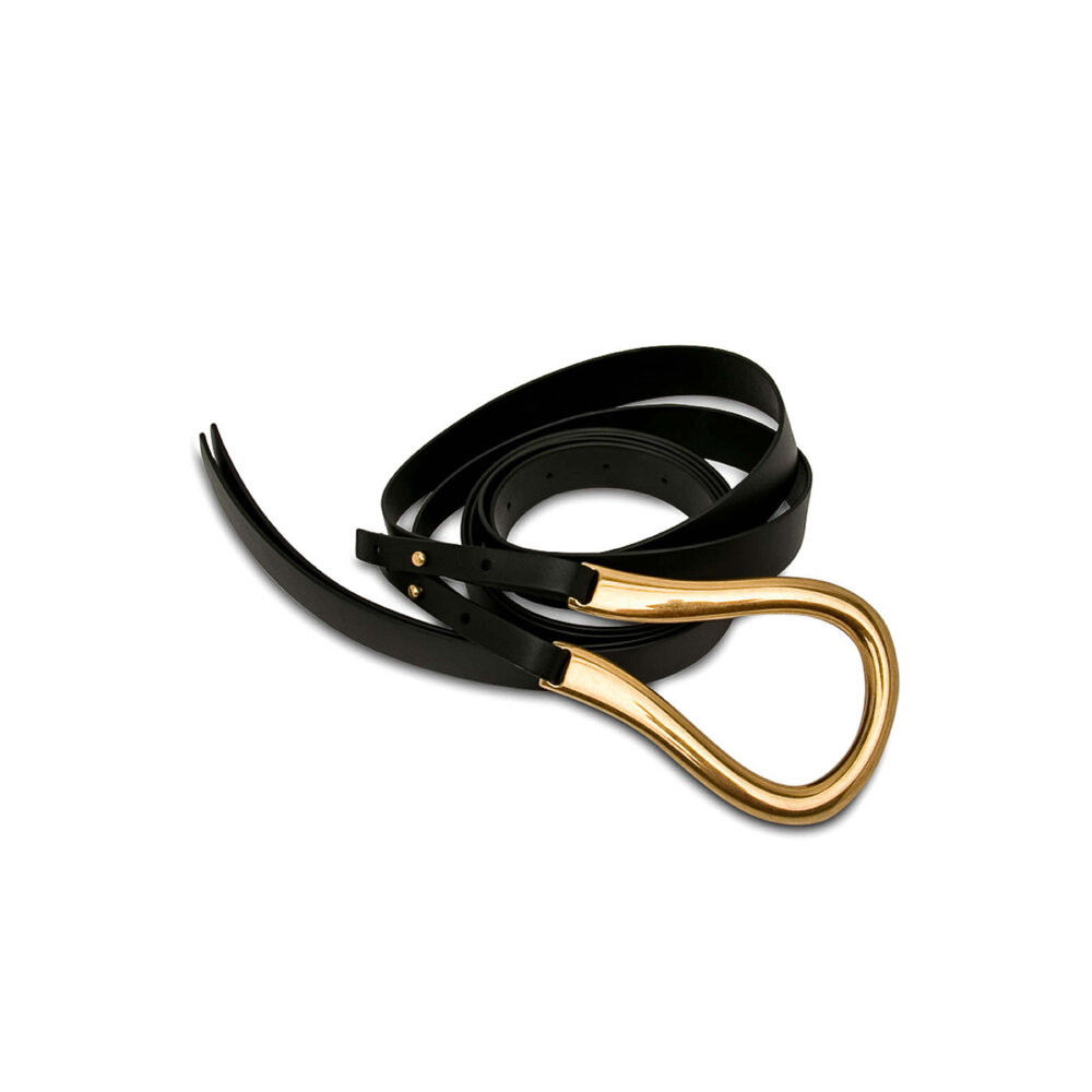 NWT ✨ BOTTEGA VENETA Grasp Black | Gold Tone Twisted Buckle Double Strap Sz LG NWT ✨ BOTTEGA VENETA Grasp Black | Gold Tone Twisted Buckle  main image 3