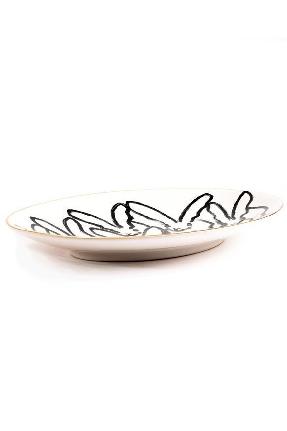 Hunt Slonem Rabbit Run Serving Platter - Thumbnail 4