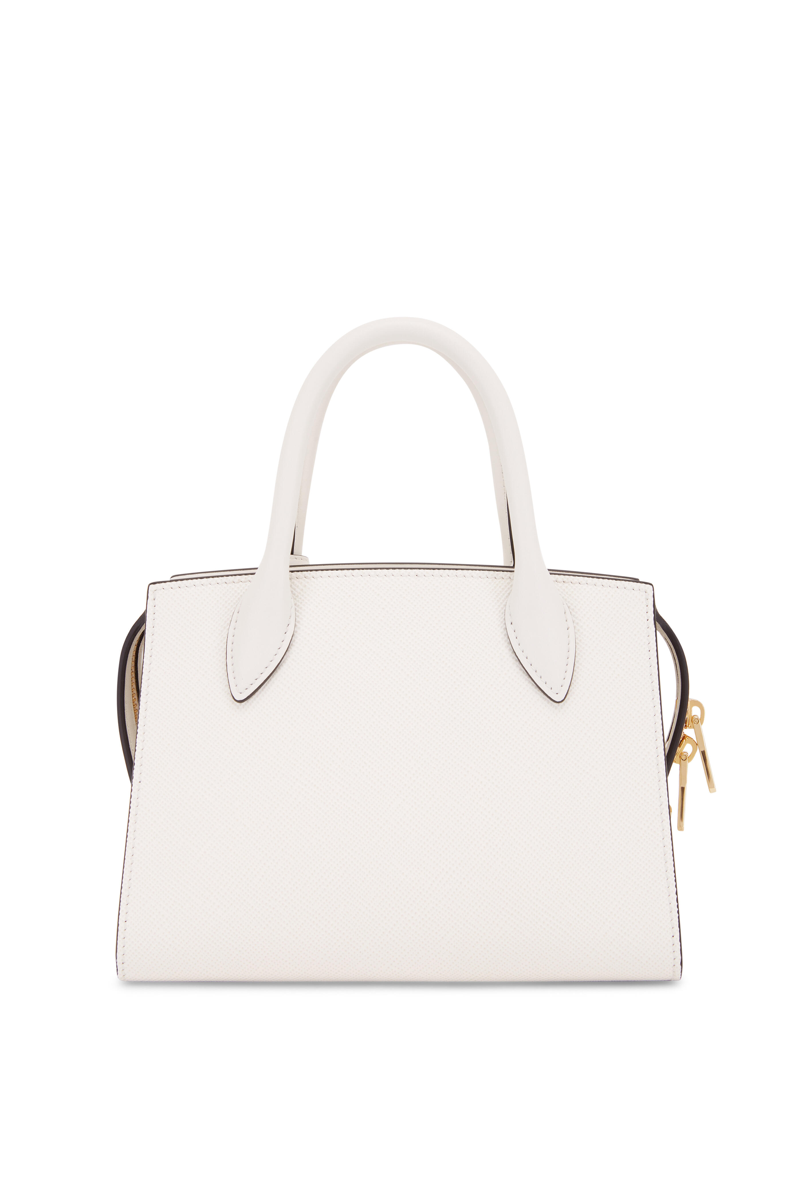 White Saffiano Leather Top-handle Bag