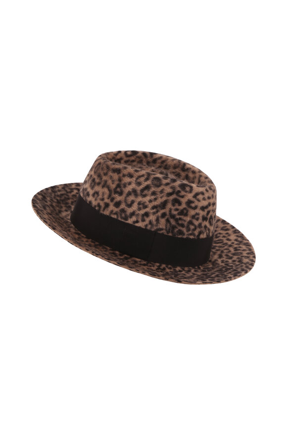 Saint Laurent - Leopard Print Shaggy Felt Fedora