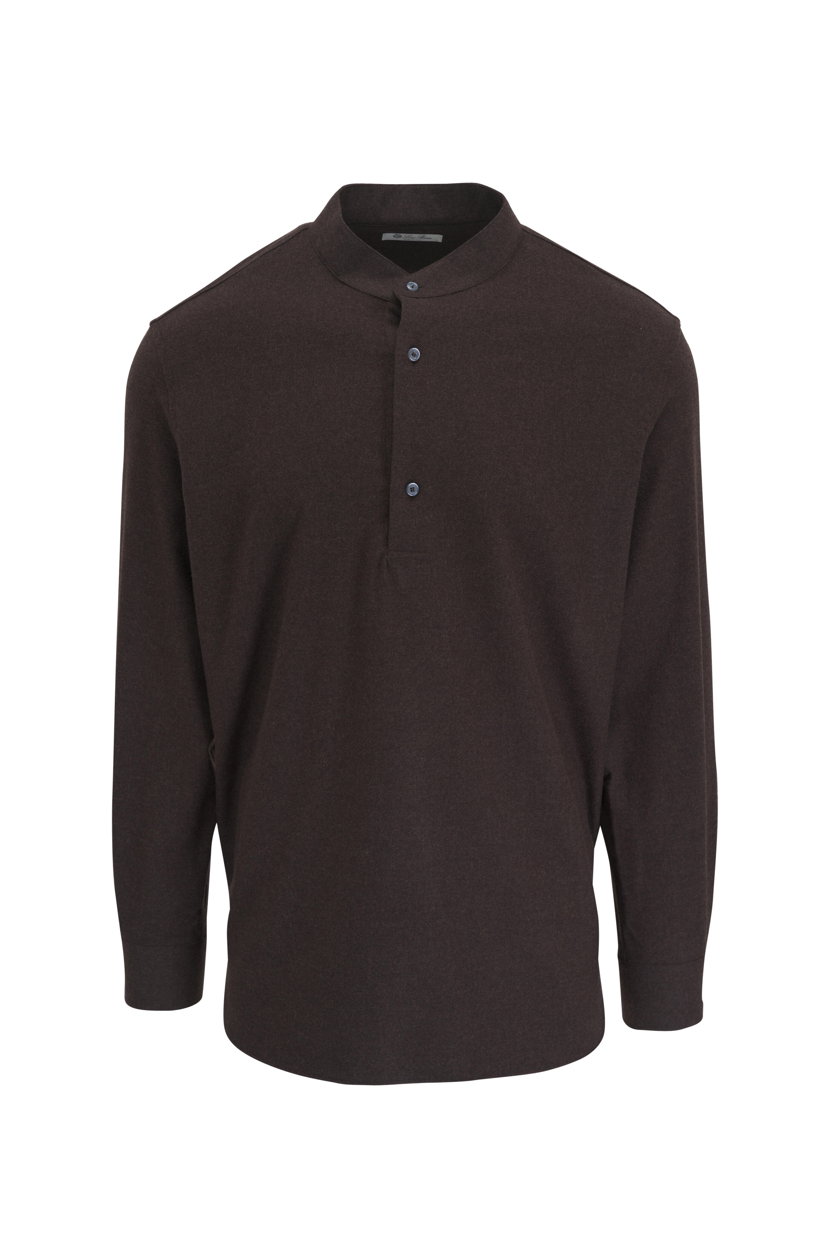 Loro Piana - Cocoa Elia Long Sleeve Woven Henley