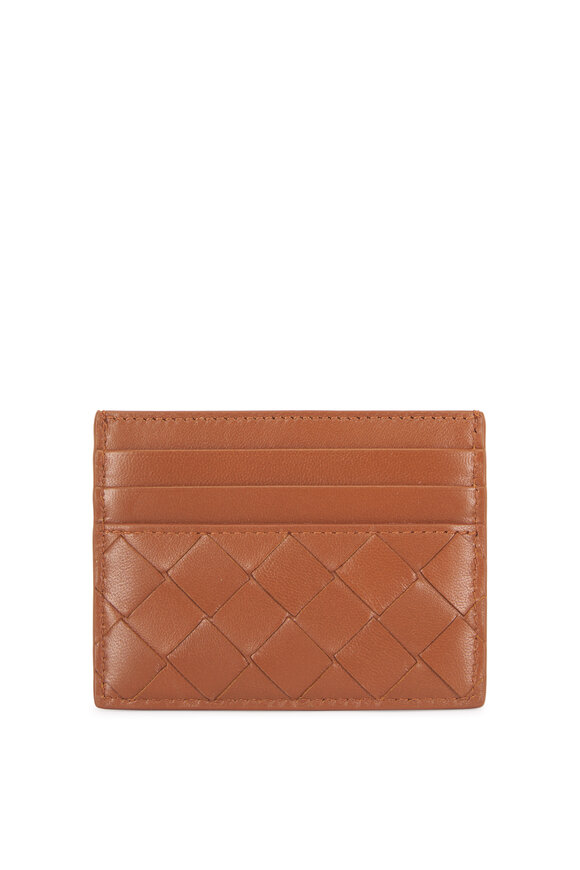 Bottega Veneta Light Brown Intrecciato Leather Card Case - view 1