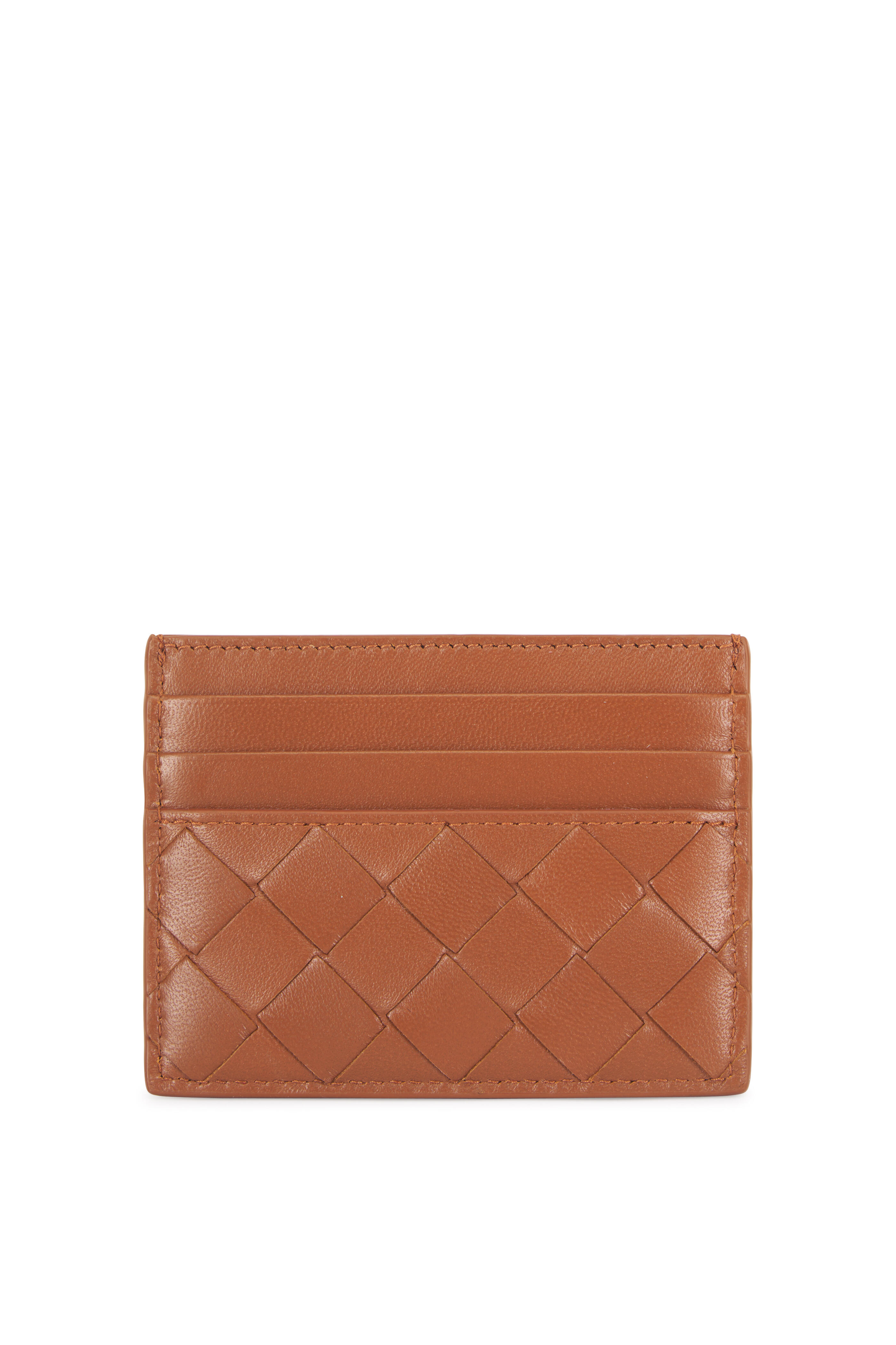 Bottega Veneta - Light Brown Intrecciato Leather Card Case - view 1