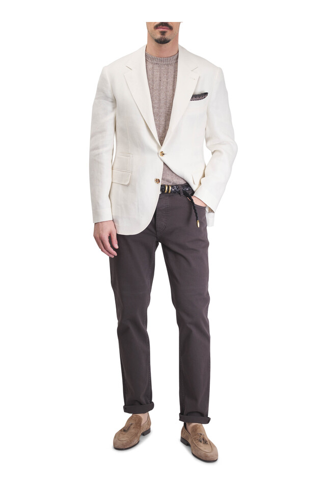 BRUNELLO CUCINELLI アイボリー ジャケット 42 Shop BRUNELLO