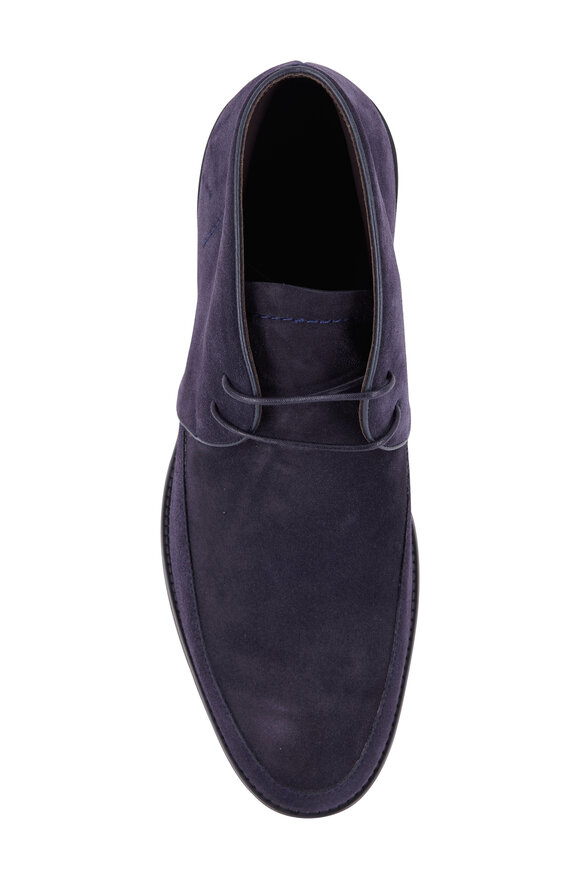 Zegna - Cortina Navy Suede Ankle Boot