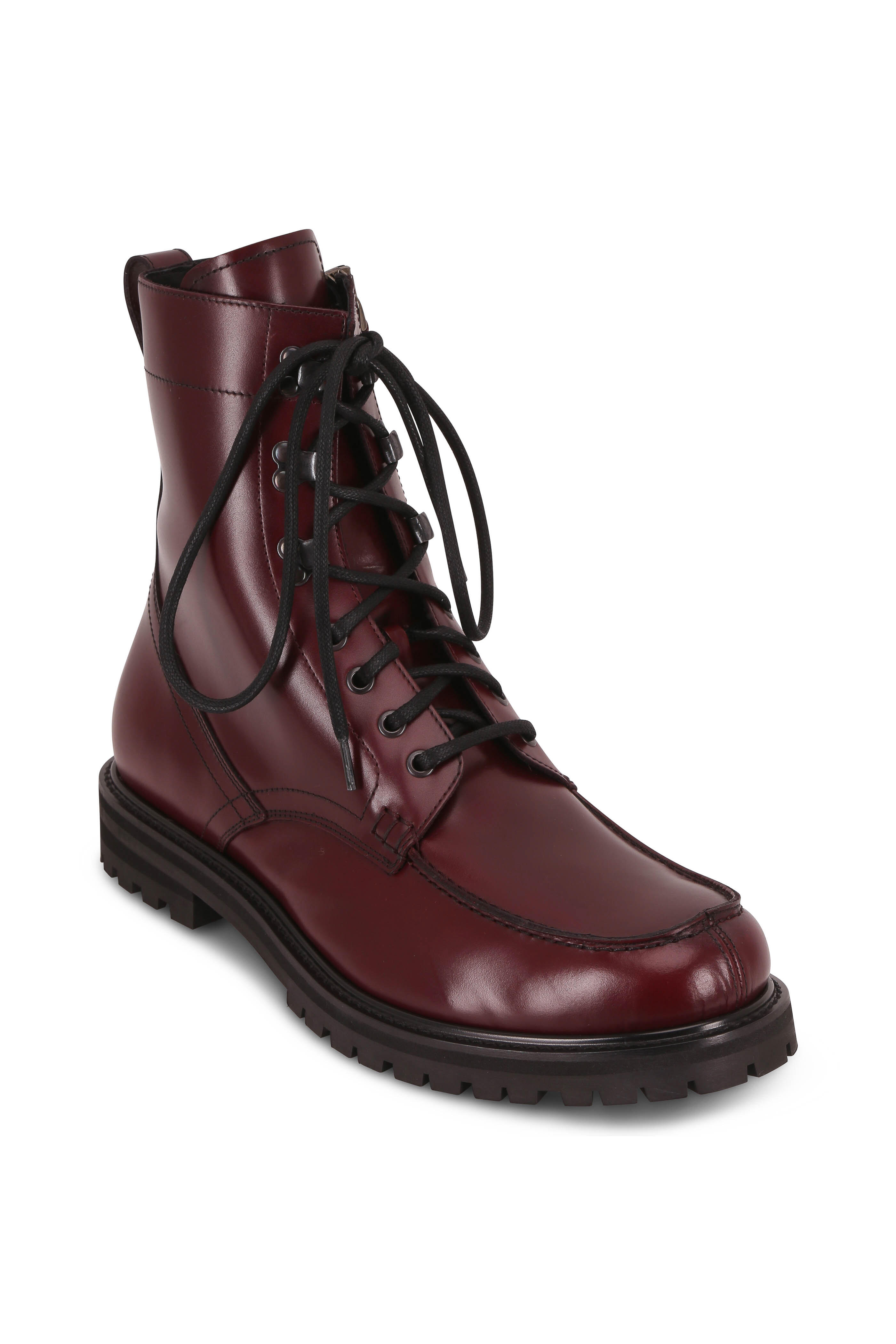 Aquatalia - Ira Oxblood Leather Lace-Up Weatherproof Boot