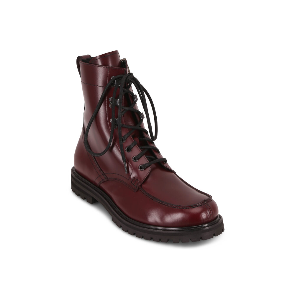 Aquatalia Ira Oxblood Leather Lace Up Weatherproof Boot