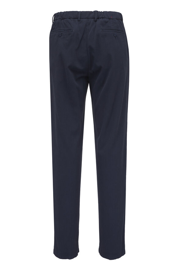 Marco Pescarolo Navy Blue Cotton & Silk Casual Pant - view 2