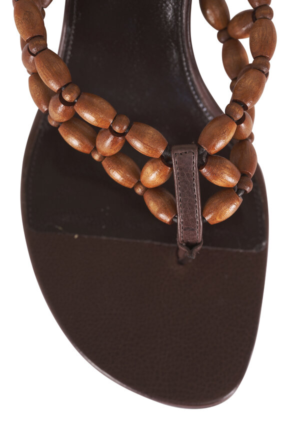 Saint Laurent Zina Wooden Bead Sandal, 75mm - view 6
