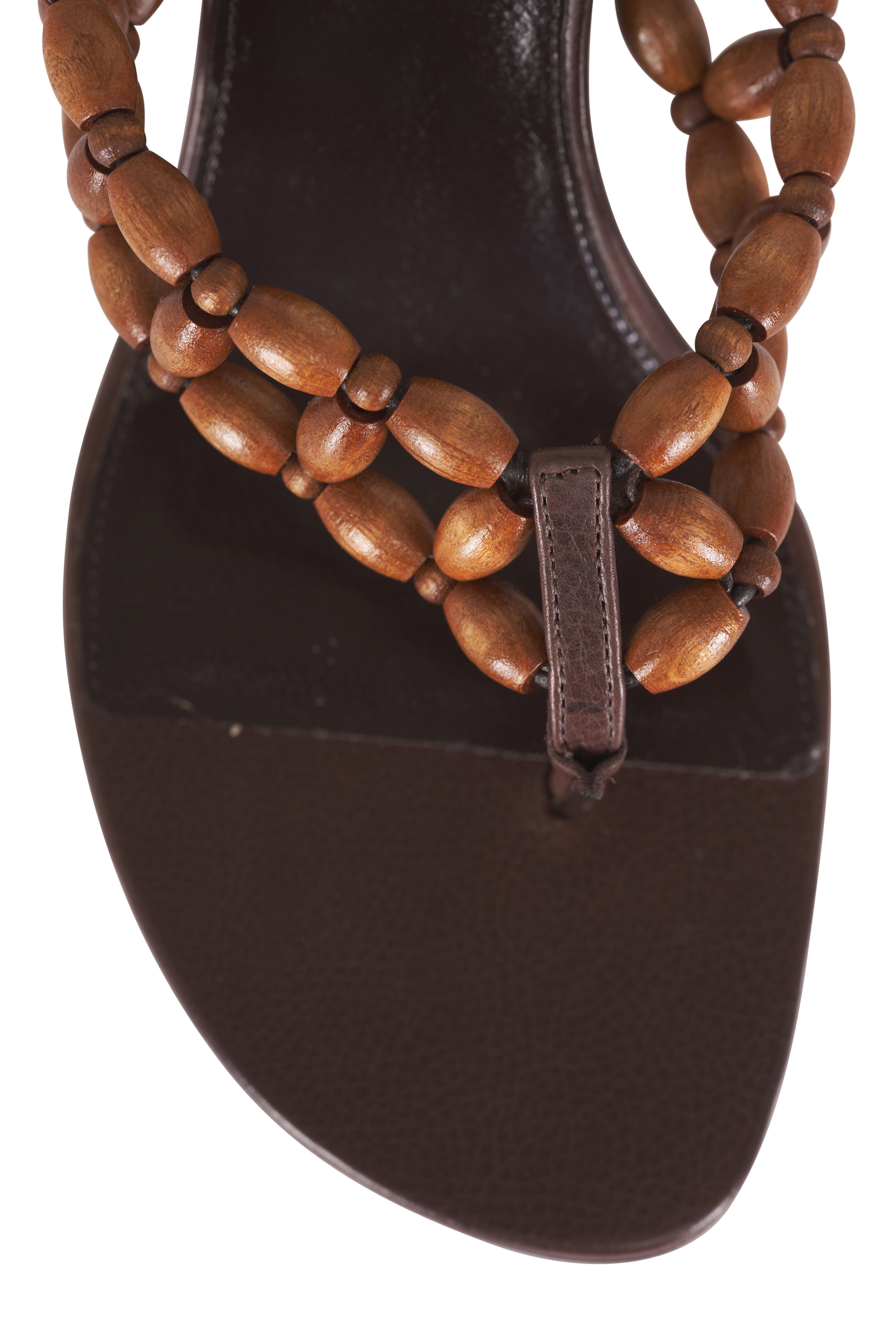 Saint Laurent - Zina Wooden Bead Sandal, 75mm - view 6