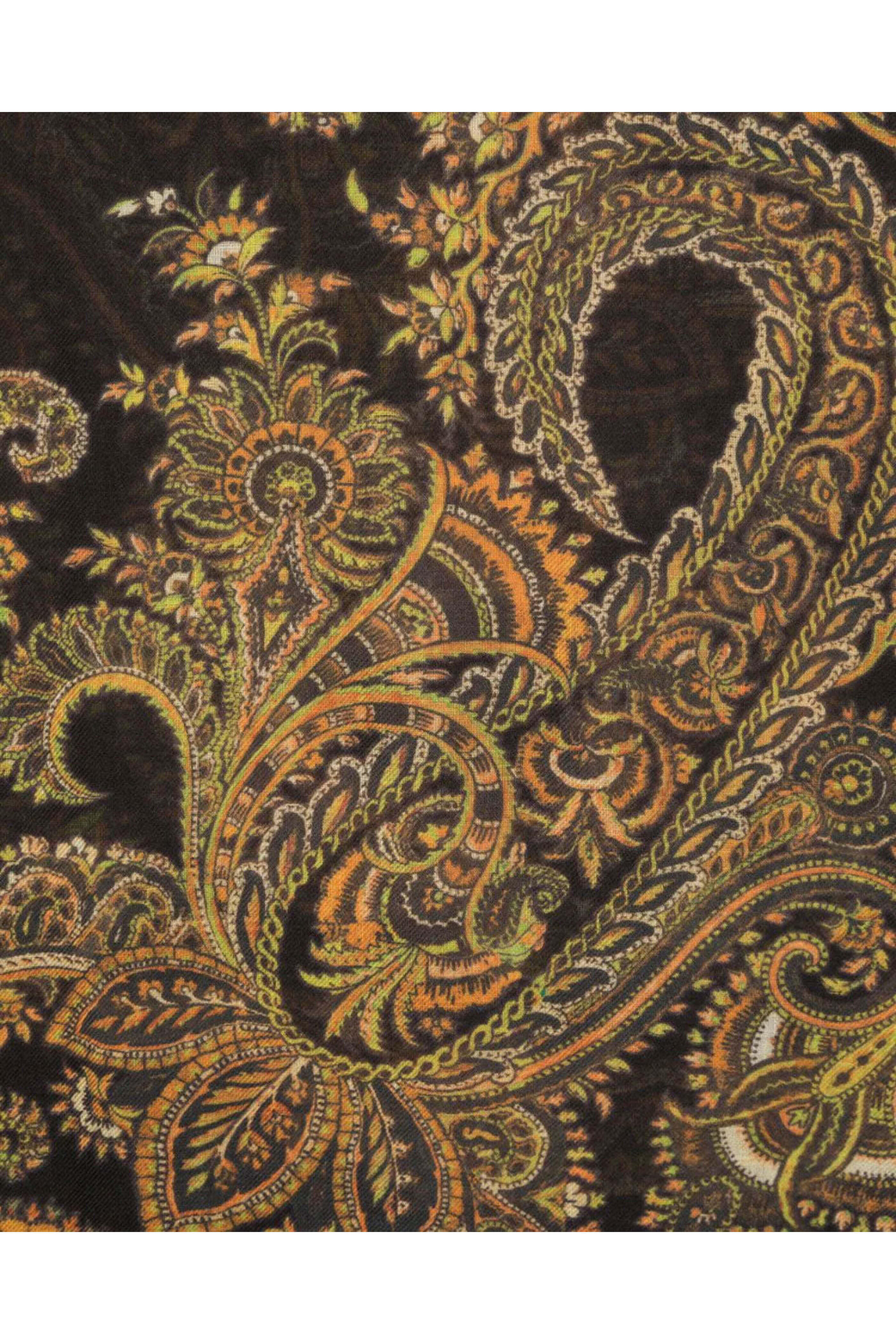 Etro - Graphic Print Cashmere Scarf in Black | Mitchell Stores