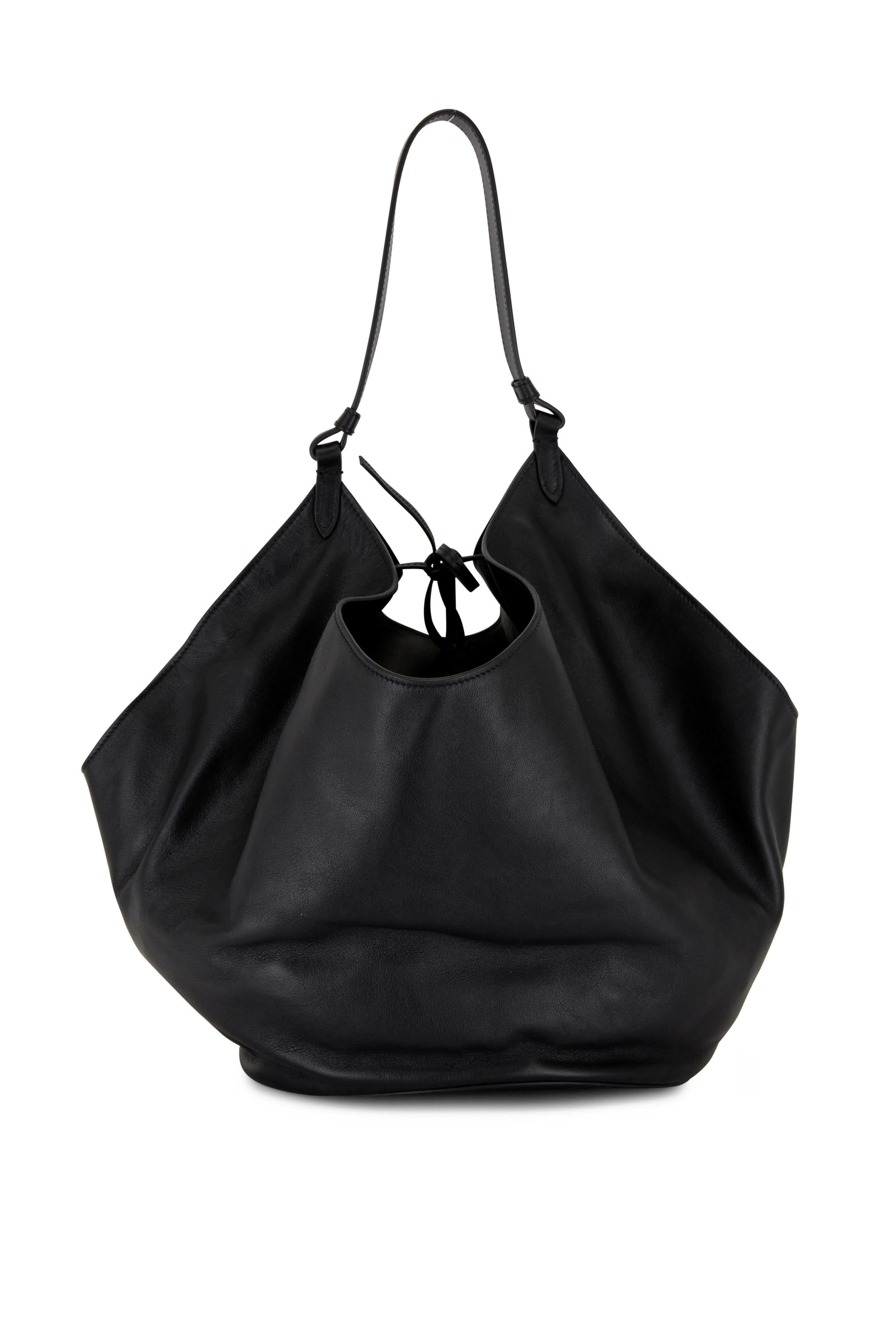 Khaite - Lotus Black Leather Medium Tote
