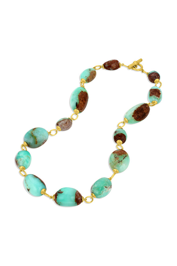 Leigh Maxwell 18k Yellow Gold Green Opal Necklace - view 2