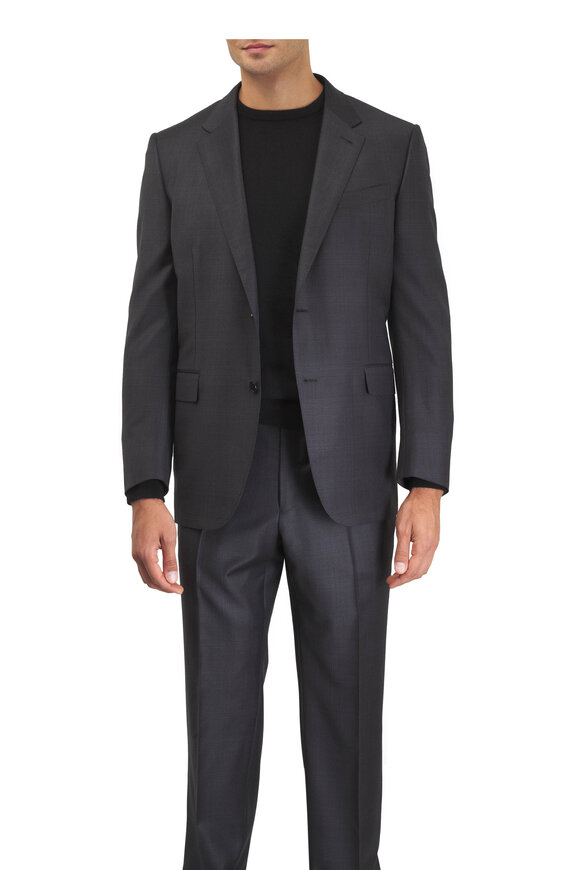 Zegna - 14 Milmil 14 Navy Striped Wool Suit | Mitchell Stores