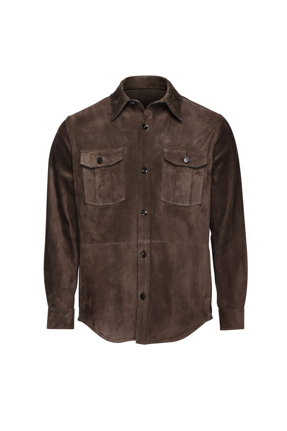 Brioni Brown Suede Vagabond Overshirt