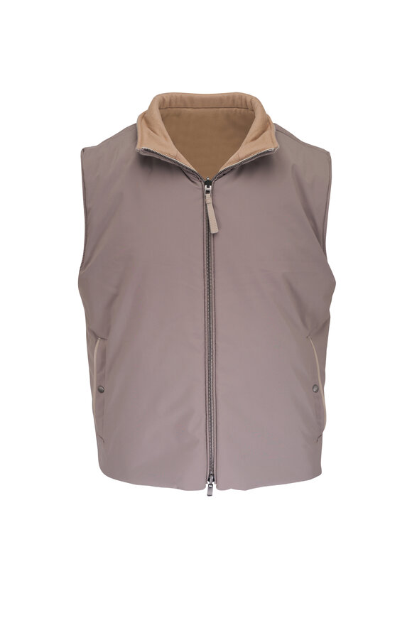 Agnona - Light Beige Cashmere Reversible Vest