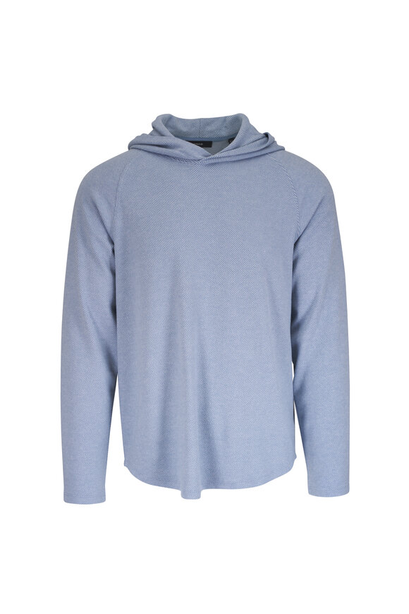 Vince Broken Twill Parlor Blue & White Pullover Hoodie