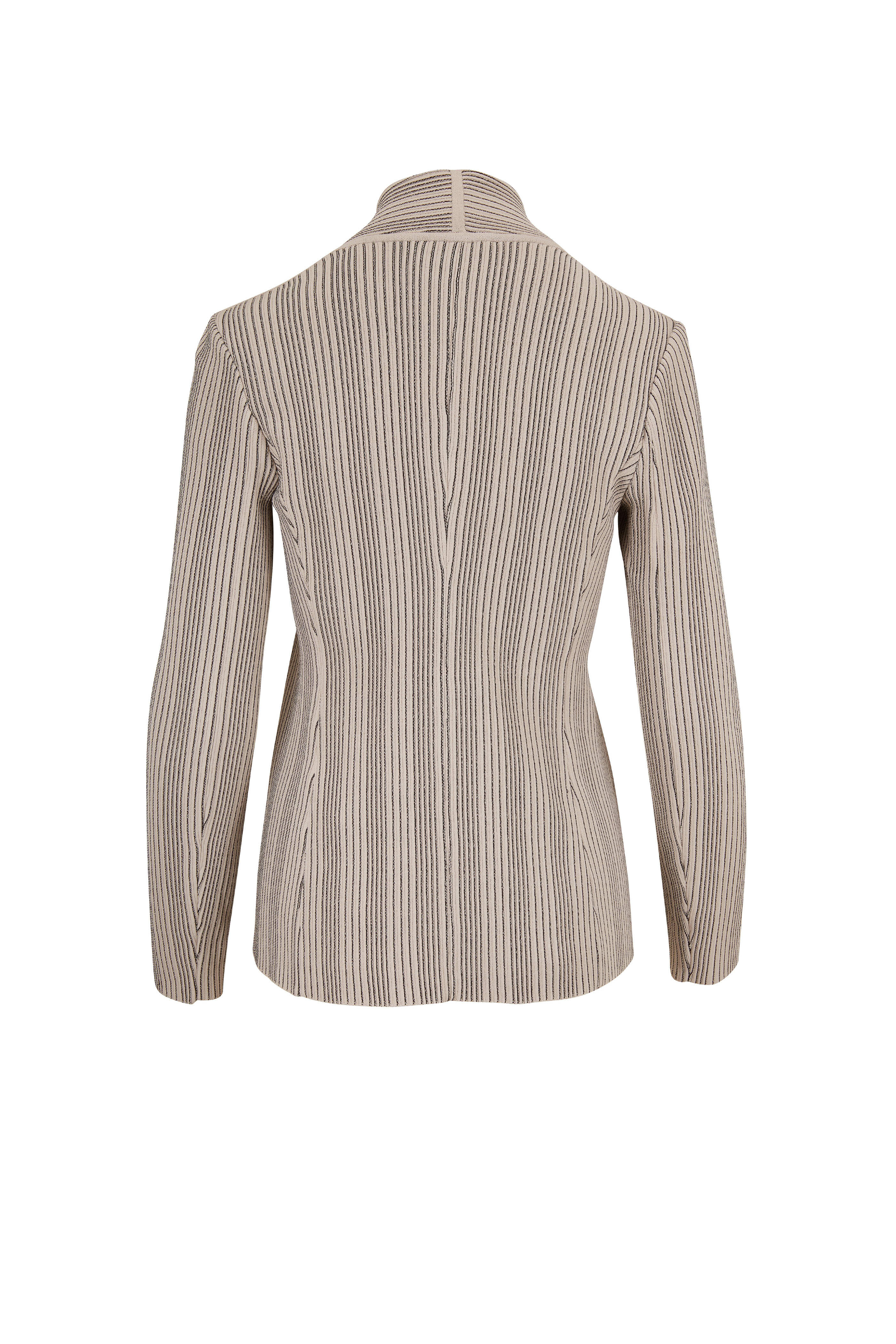 Giorgio Armani - Stone & Black Single Button Ottoman Jacket