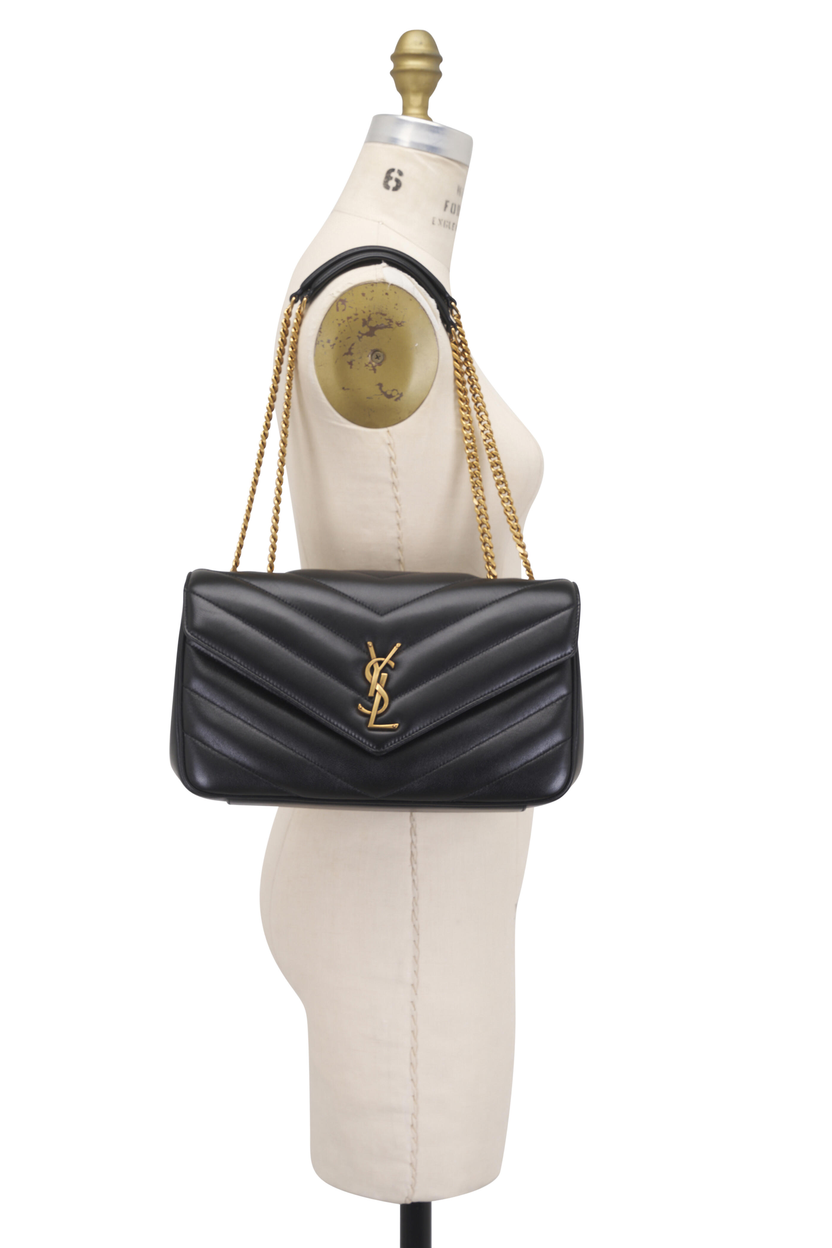 Saint Laurent - Medium Loulou Black Quilted Leather Chain Bag
