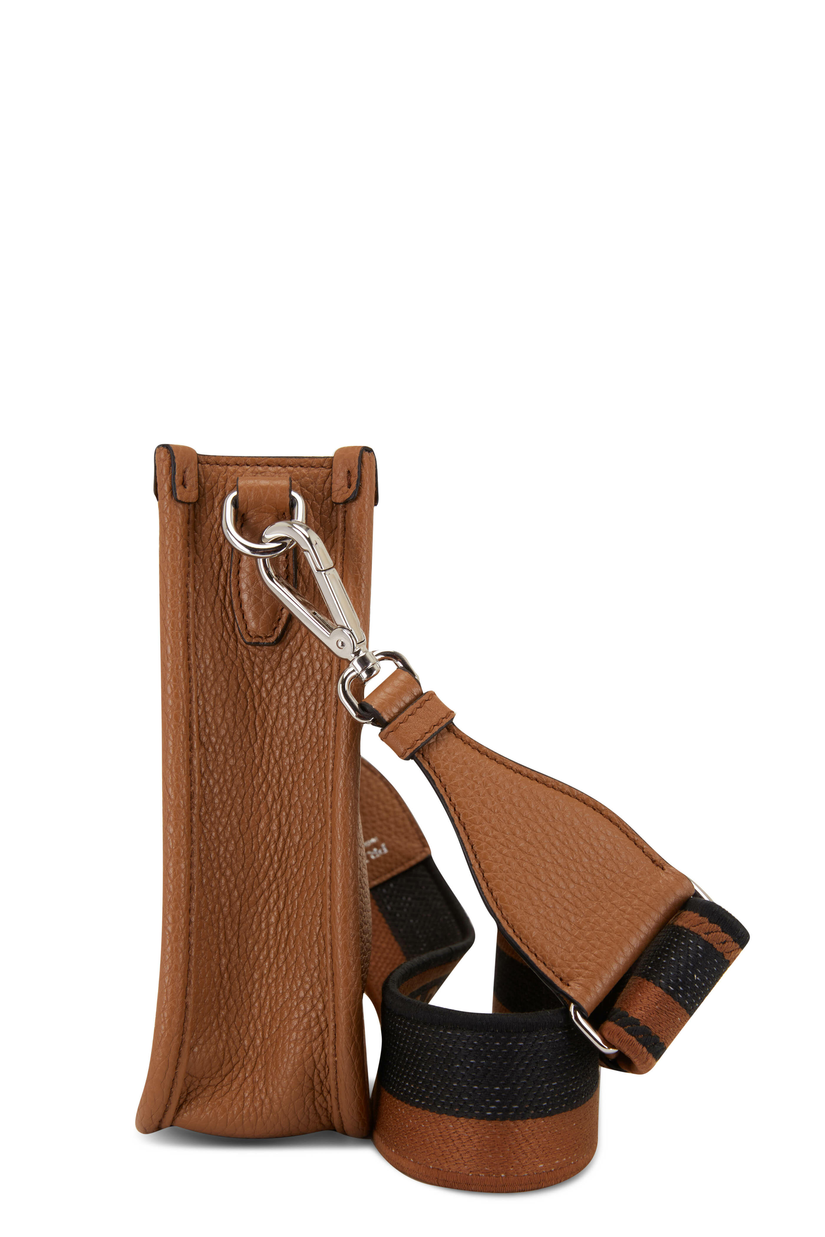 Prada Beige/Caramel Brown Canvas And Leather Shoulder Bag at 1stDibs