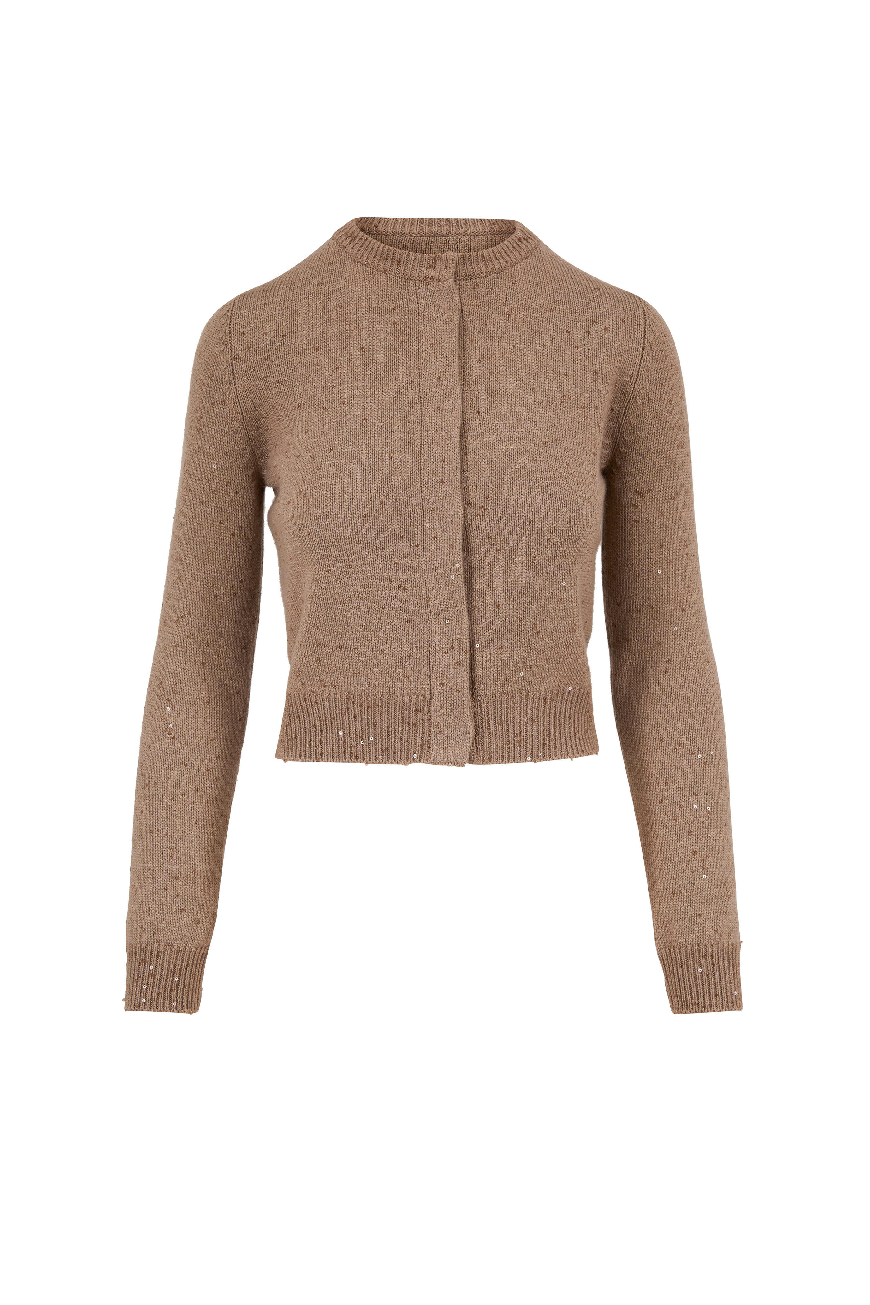 【関税＆送料込み】Brunello Cucinelli Silk And Cashmere Spa Brunello Cucinelli - Cafe Cashmere & Silk Paillette Crop
