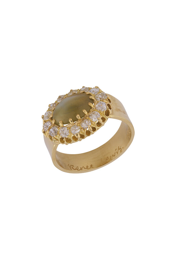 Renee Lewis 18k Yellow Gold Diamond & Chrysoberyl Ring