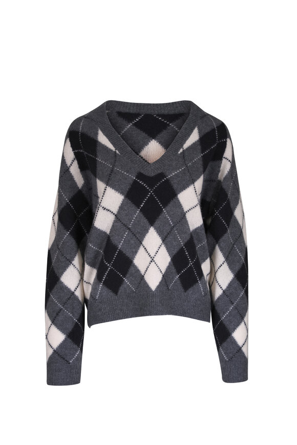 Nili Lotan Feron Multicolor Argyle Cashmere & Silk Sweater - view 1