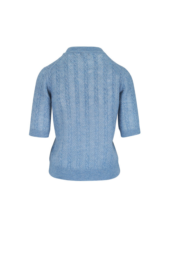 Veronica Beard Shana Light Blue Pointelle Sweater - view 2