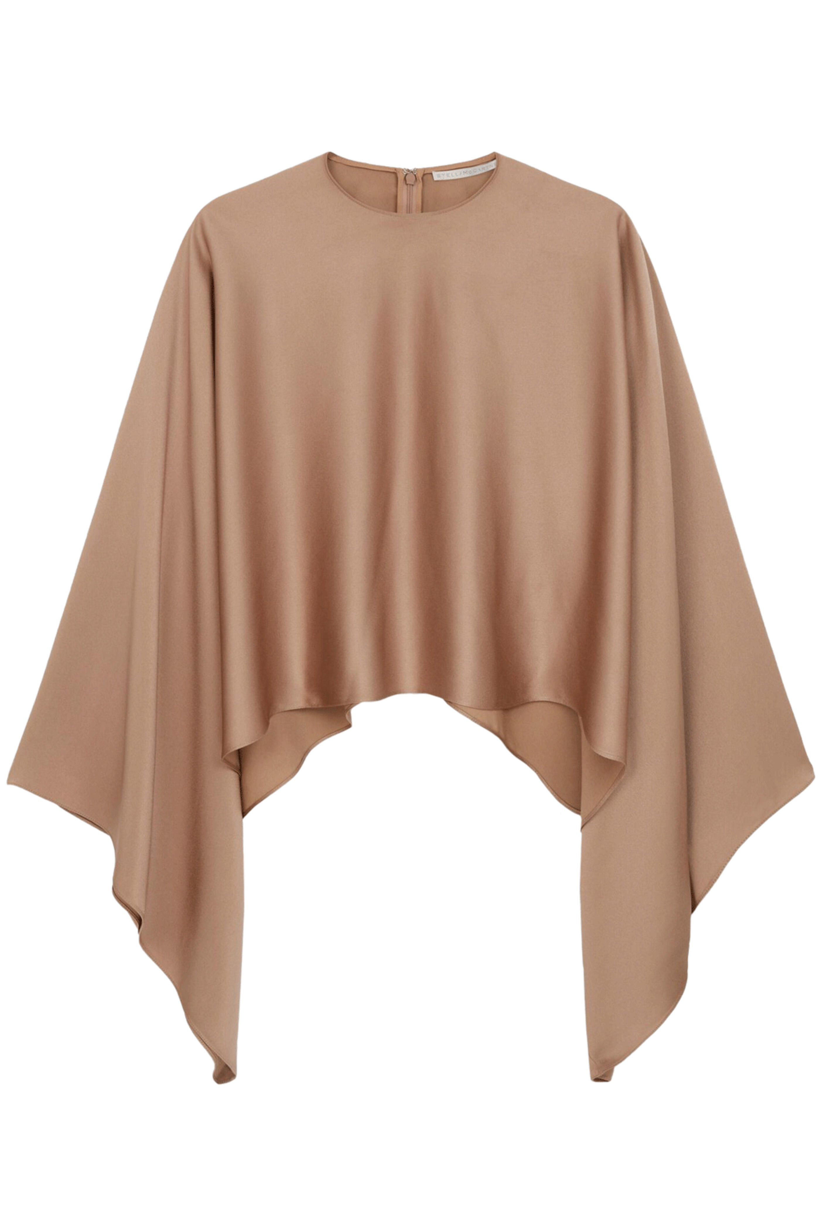 Stella McCartney - Taupe Cropped Cape Top | Mitchell Stores