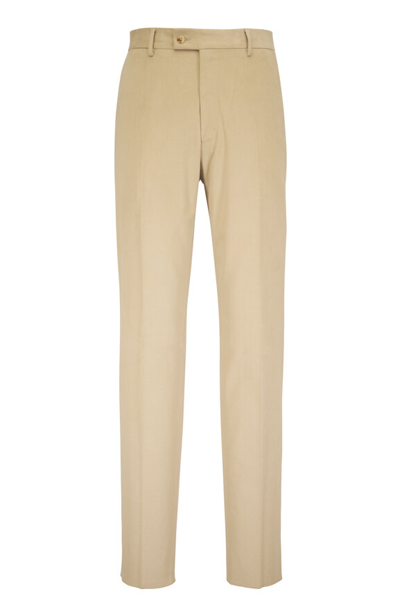Maurizio Baldassari Khaki Cotton Stretch Chino Pant - view 1