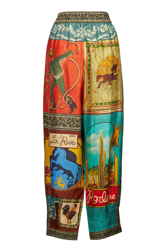 Alémais Ace Multi Western Tapered Silk Jogger Pant - view 2