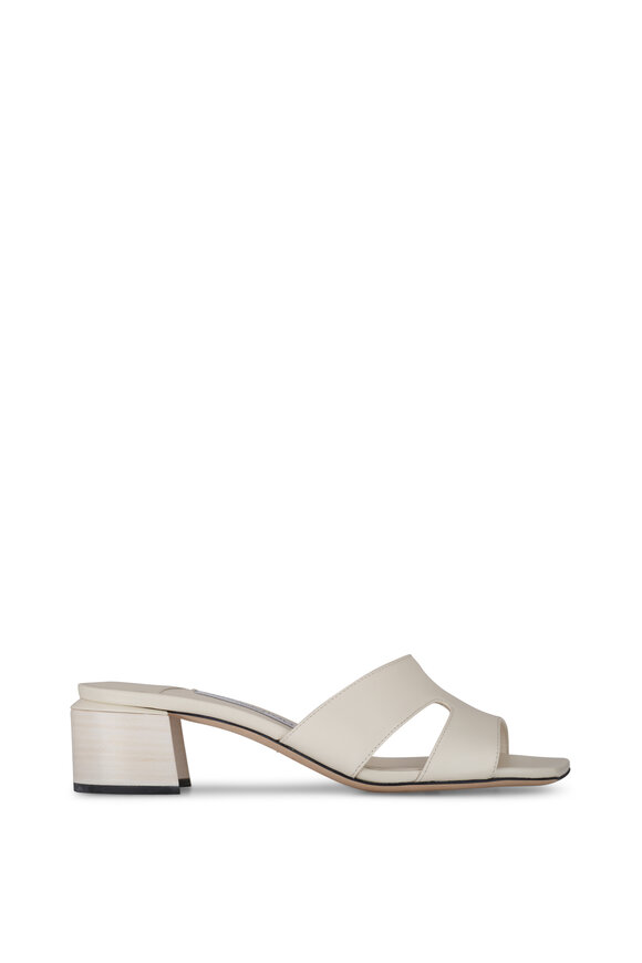 Jimmy Choo - Ellison Latte White Leather Mule, 45mm