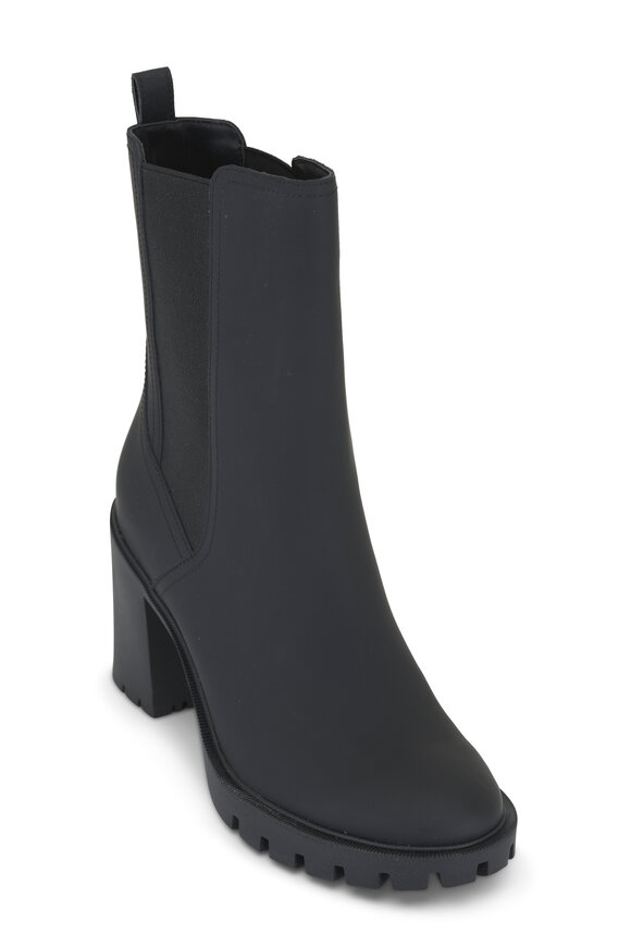 Veronica Beard Riley Black Leather Shot Boot, 90mm