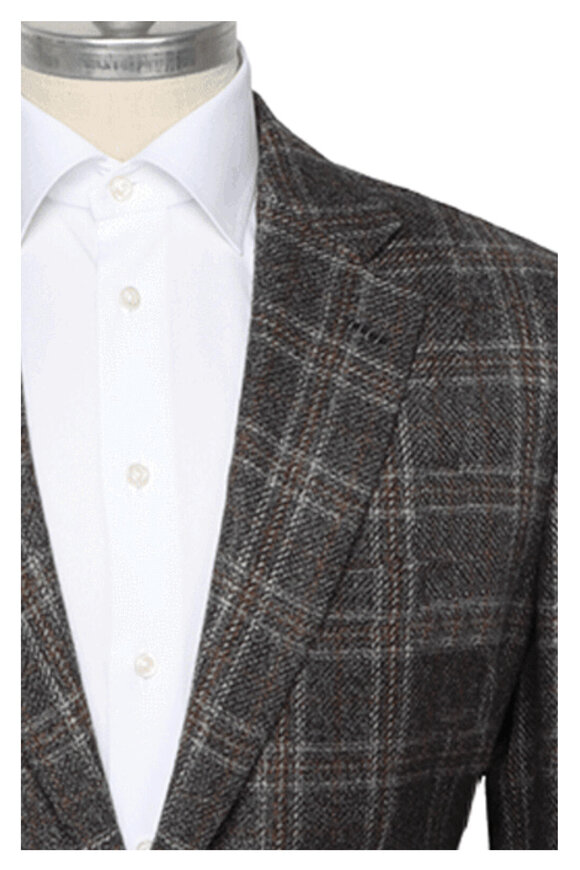 Brioni Graphite New Plume Check Sportcoat - view 1
