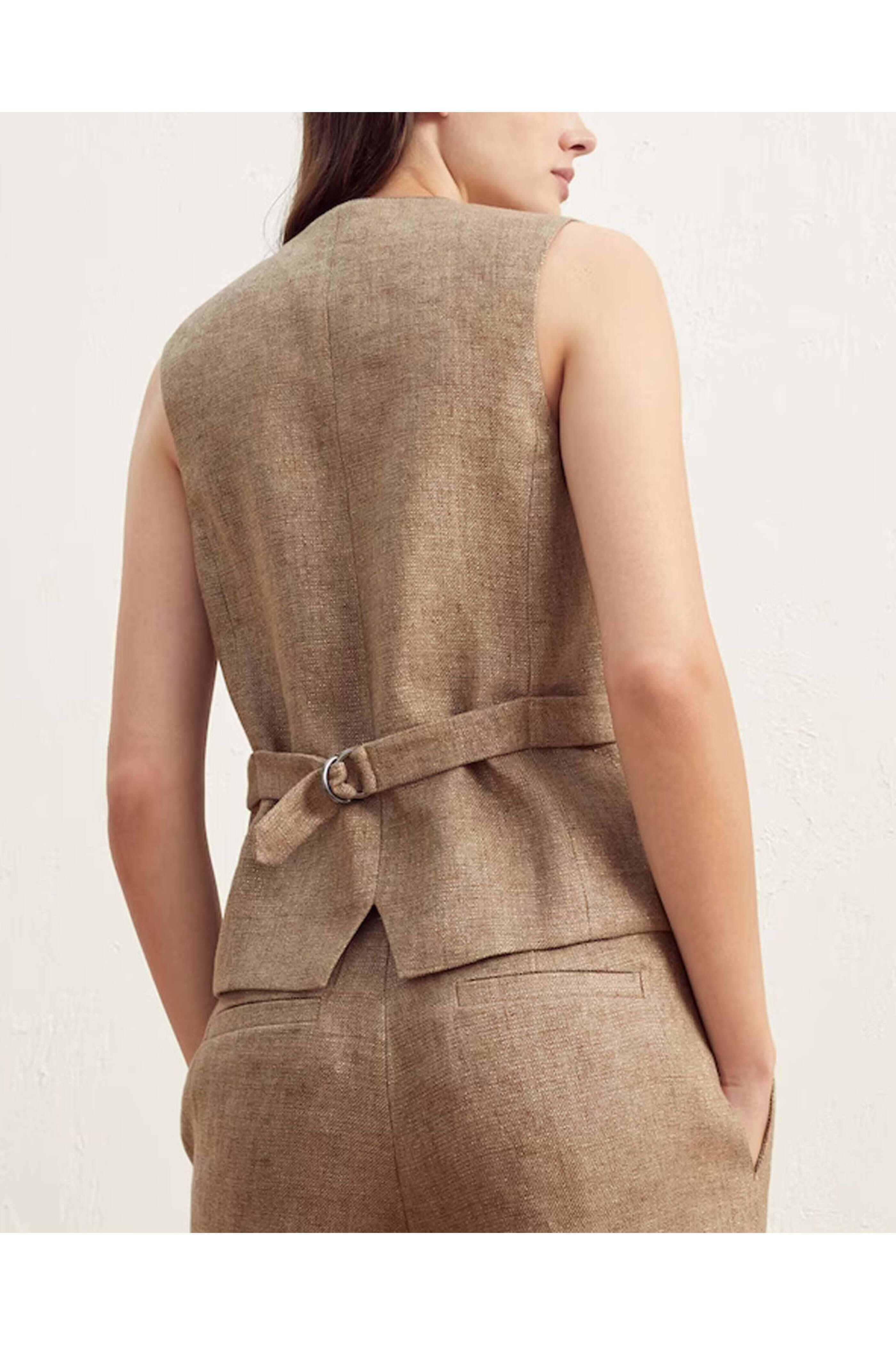 Brunello Cucinelli - Camel and Loro Sparkling Linen Vest